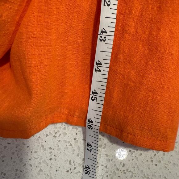 Seven Wonders Orange Puff Sleeve Smocked Cotton Milkmaid Midi Dress M Cottagecor - Picture 9 of 9